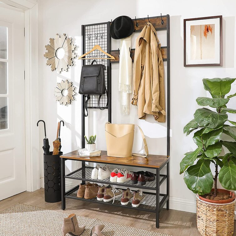 Wayfair entryway bench with store shoe storage